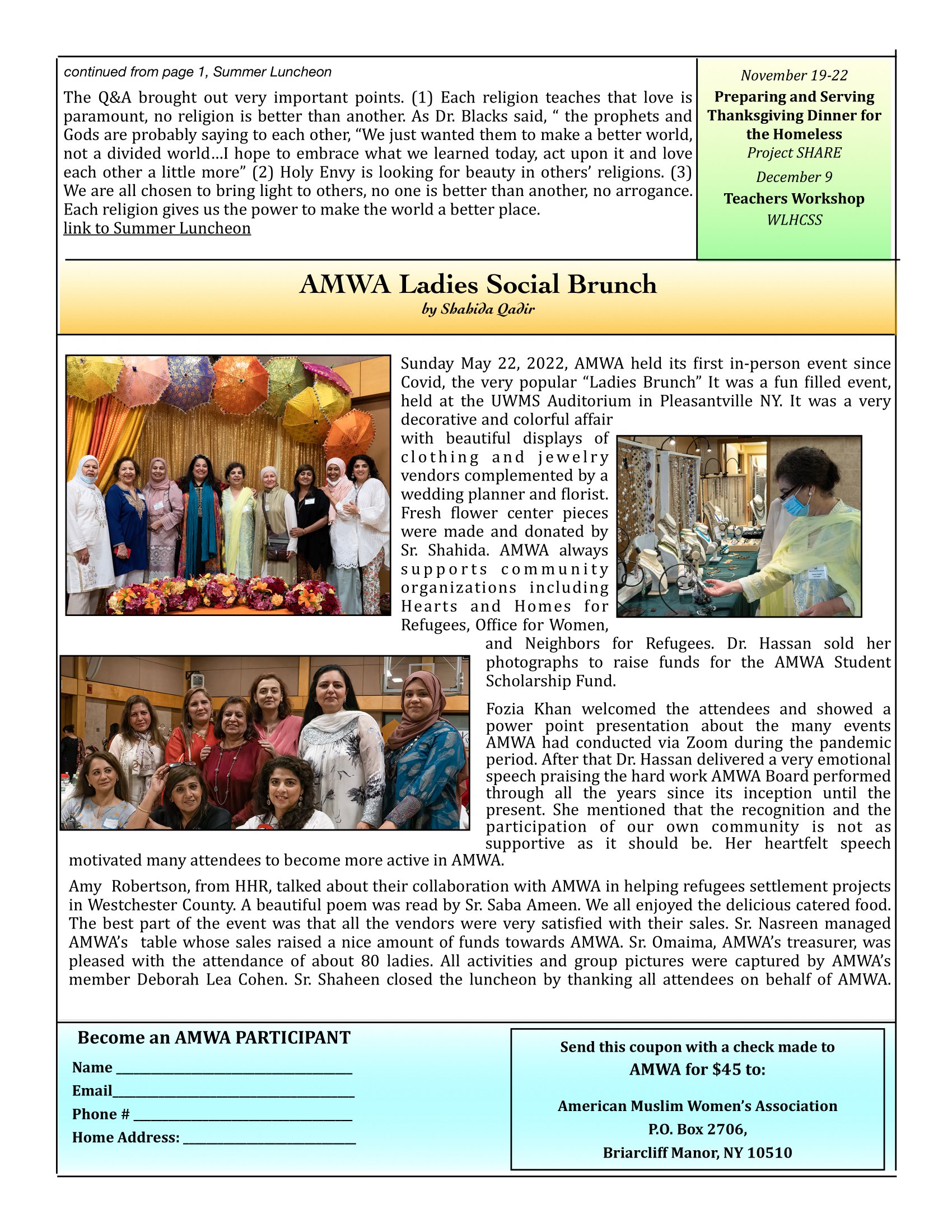 AMWA's Newsletter 2022-23