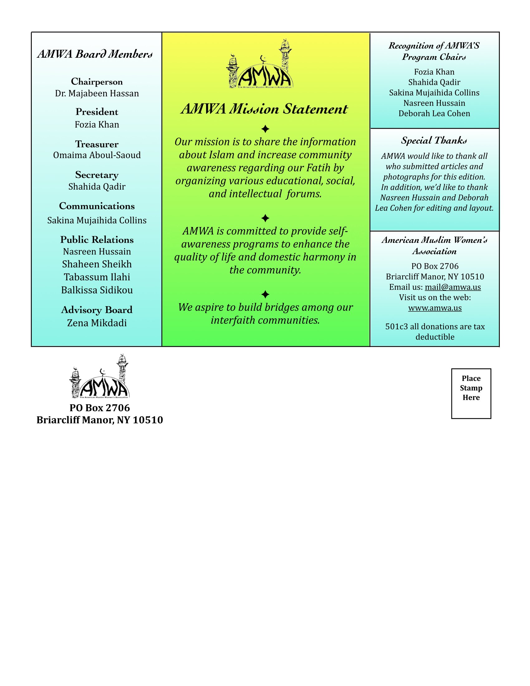 AMWA's Newsletter 2025-26